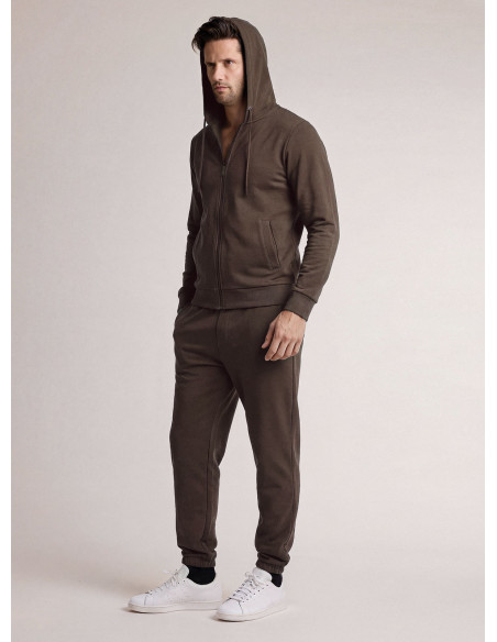 Tuta in tessuto morbido con felpa full zip con cappuccio e pantalone lungo con polsi