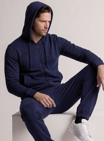 Tuta in tessuto morbido con felpa full zip con cappuccio e pantalone lungo con polsi 2