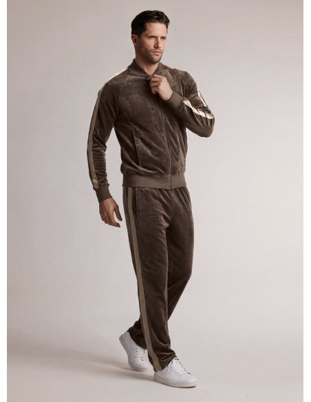 Tuta in tessuto morbido con felpa bomber full zip e pantalone lungo dritto