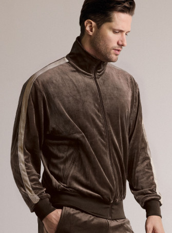 Tuta in tessuto morbido con felpa full zip e pantalone lungo dritto 2