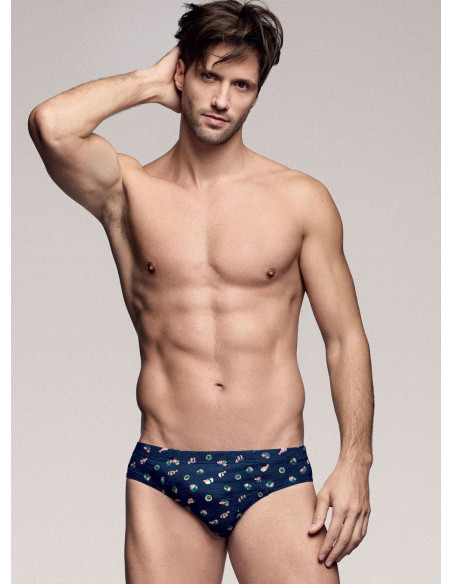 Slip in cotone elasticizzato stampato. INFIOREUOMO