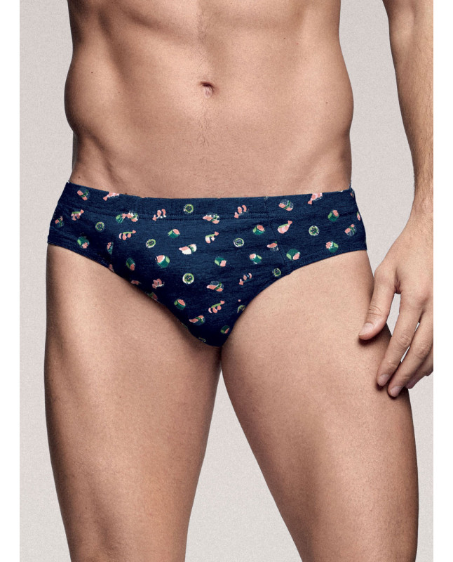 Slip in cotone elasticizzato stampato. INFIOREUOMO