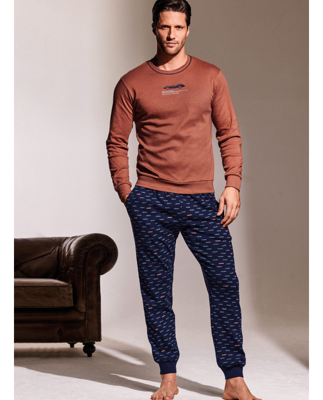 Pigiama girocollo in interlock di cotone - RACING