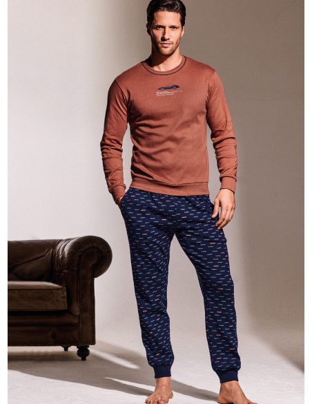 Pigiama girocollo in interlock di cotone - RACING