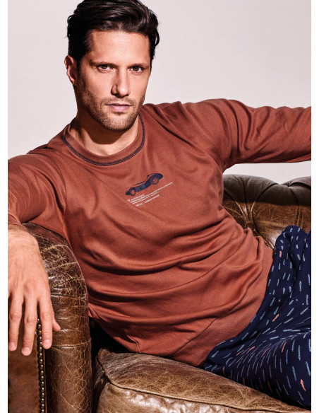 Pigiama girocollo in interlock di cotone - RACING