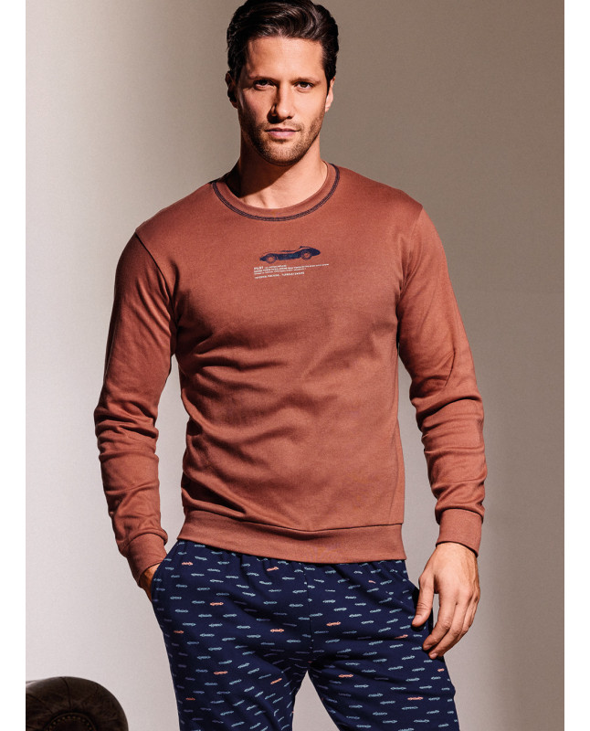 Pigiama girocollo in interlock di cotone - RACING