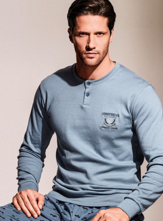 Pigiama serafino in interlock di cotone - DERBY 2