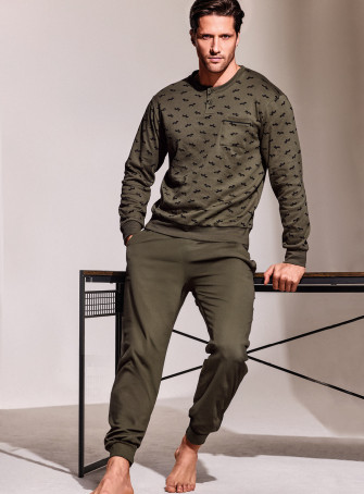 Pigiama serafino in interlock di cotone - DERBY