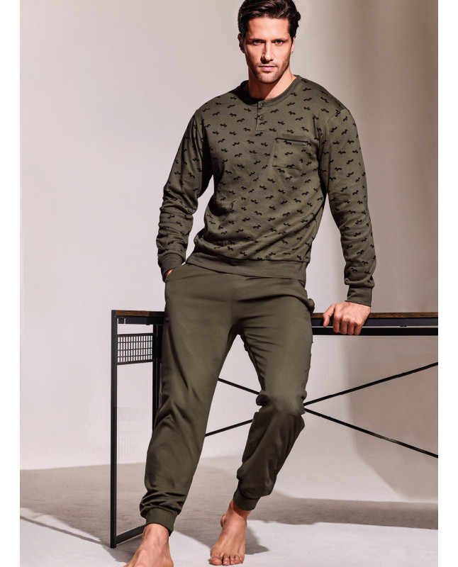 Pigiama serafino in interlock di cotone - DERBY