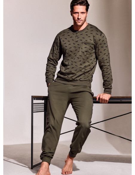 Pigiama serafino in interlock di cotone - DERBY