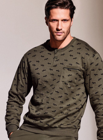 Pigiama serafino in interlock di cotone - DERBY 2