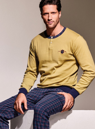 Pigiama serafino in interlock di cotone - MOUNTAIN