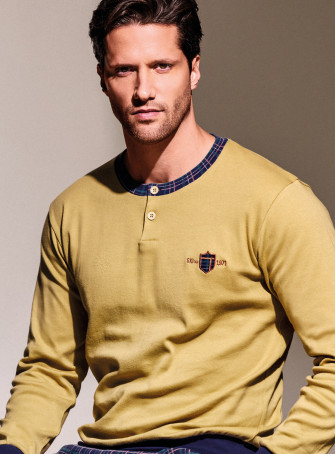 Pigiama serafino in interlock di cotone - MOUNTAIN 2