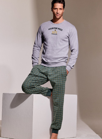 Pigiama girocollo in interlock di cotone - MOUNTAIN