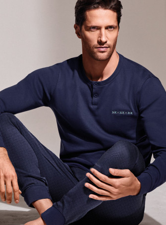 Pigiama serafino in interlock di cotone - DANDY