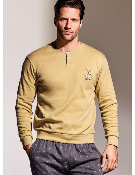 Pigiama serafino in interlock di cotone - GOLF