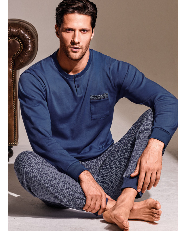 Pigiama serafino in interlock di cotone - CHECKPOINT