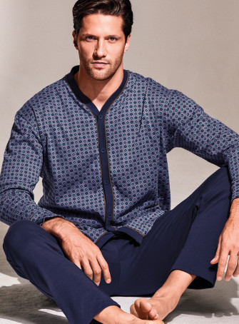 Pigiama aperto in interlock di cotone - DIAMANT