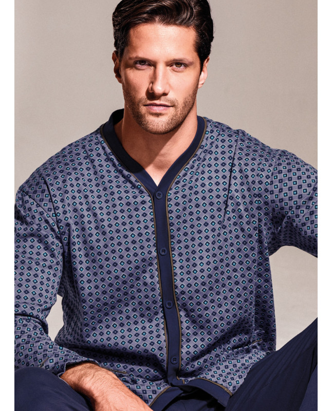 Pigiama aperto in interlock di cotone - DIAMANT