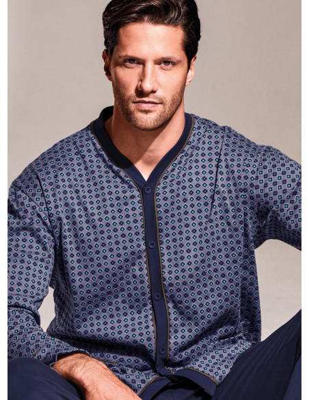 Pigiama aperto in interlock di cotone - DIAMANT