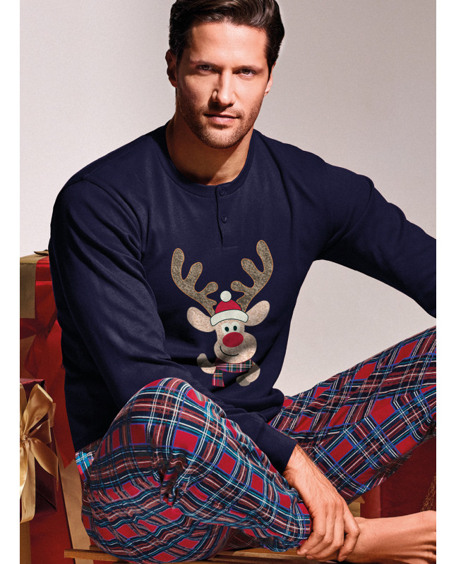 Pigiama serafino in interlock di cotone - CLAUS