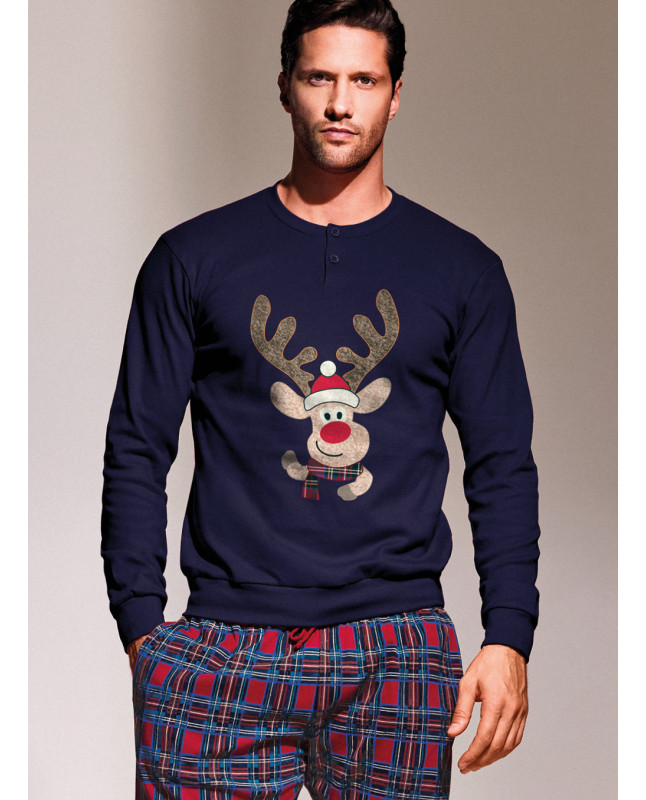 Pigiama serafino in interlock di cotone - CLAUS