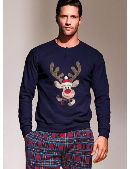 Pigiama serafino in interlock di cotone - CLAUS