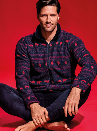 Pigiama full zip in Coral - CLAUS