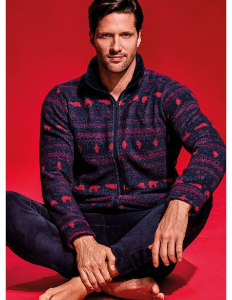 Pigiama full zip in Coral - CLAUS