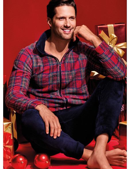 Pigiama full zip in Coral - CLAUS