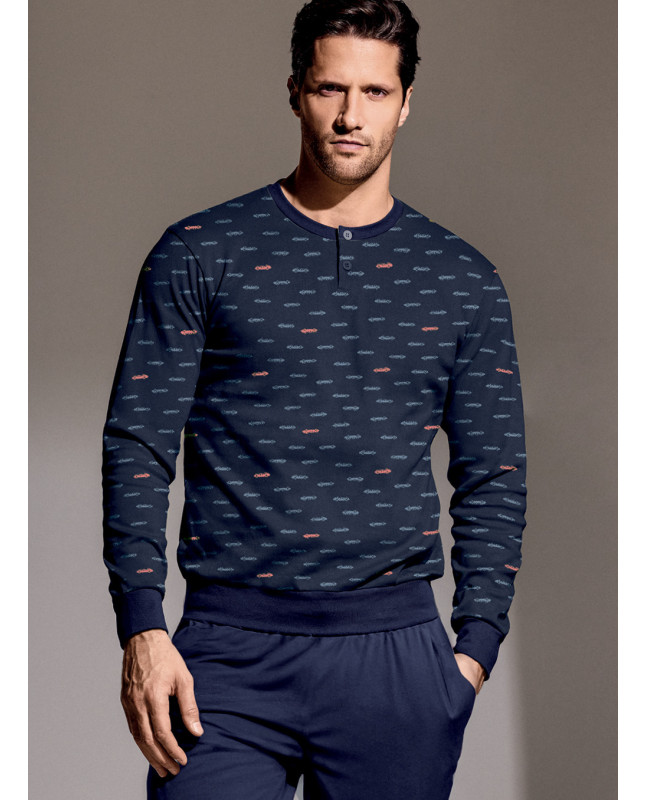 Pigiama serafino in interlock di cotone - RACING