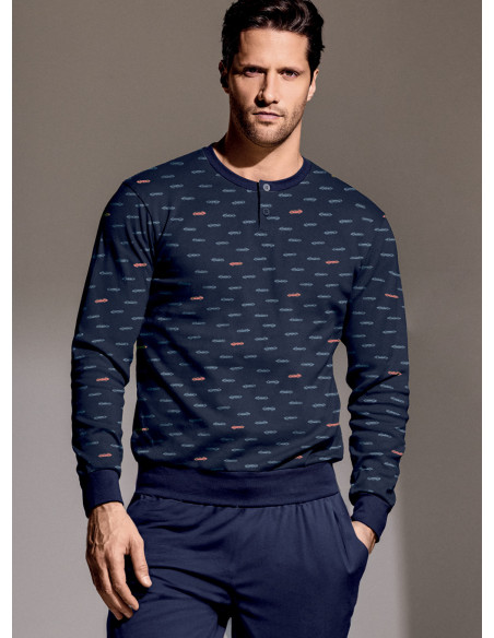 Pigiama serafino in interlock di cotone - RACING