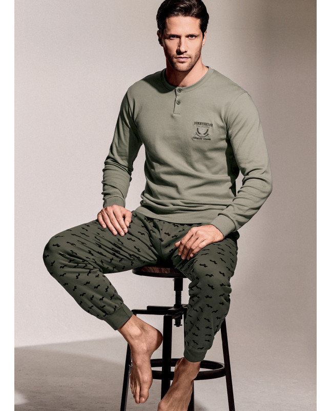 Pigiama serafino in interlock di cotone - DERBY