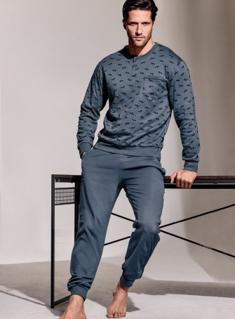 Pigiama serafino in interlock di cotone - DERBY 2