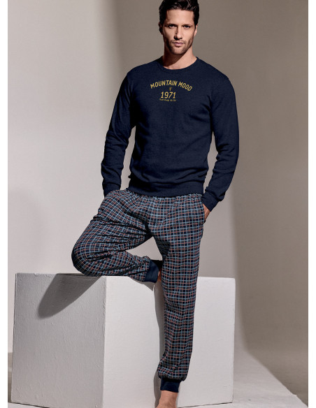 Pigiama girocollo in interlock di cotone - MOUNTAIN
