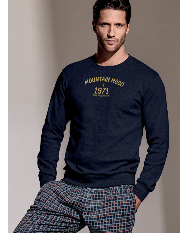 Pigiama girocollo in interlock di cotone - MOUNTAIN