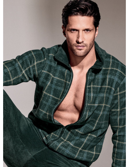 Pigiama full zip in Coral - MOUNTAIN