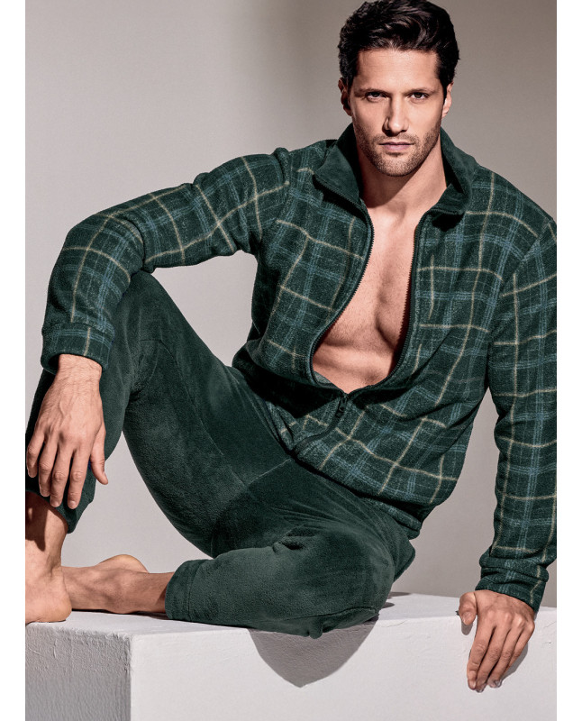 Pigiama full zip in Coral - MOUNTAIN