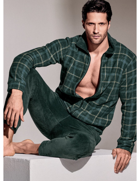 Pigiama full zip in Coral - MOUNTAIN