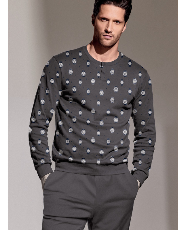 Pigiama serafino in interlock di cotone - TIMEOUT