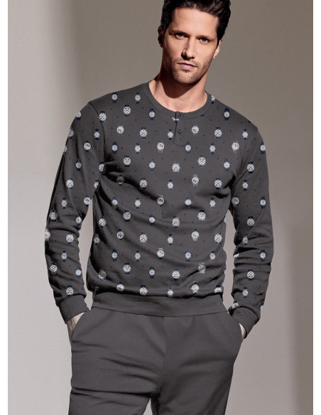 Pigiama serafino in interlock di cotone - TIMEOUT