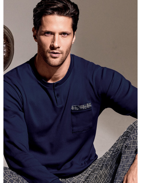 Pigiama serafino in interlock di cotone - CHECKPOINT