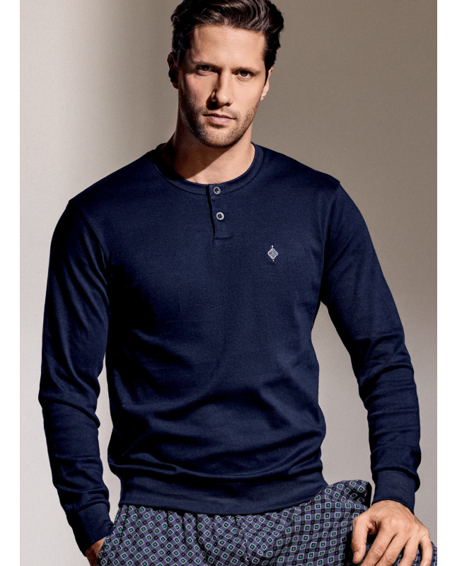 Pigiama serafino in interlock di cotone - DIAMANT