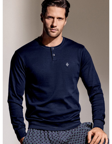 Pigiama serafino in interlock di cotone - DIAMANT