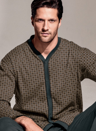 Pigiama aperto in interlock di cotone - DIAMANT 2