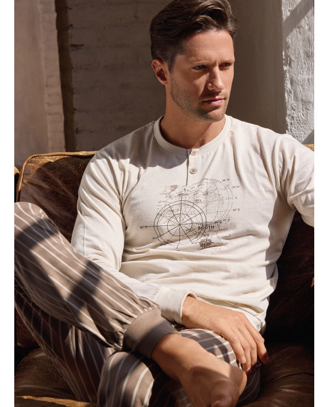 Pigiama uomo serafino manica lunga – World Trip | INFIOREUOMO