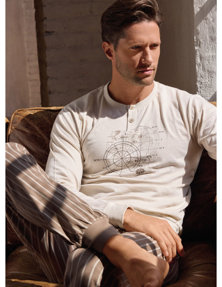 Pigiama uomo serafino manica lunga – World Trip | INFIOREUOMO