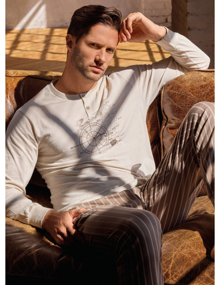 Pigiama uomo serafino manica lunga – World Trip | INFIOREUOMO