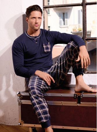 Pigiama uomo serafino in jersey di cotone – CHILLING | INFIOREUOMO