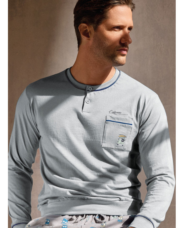 Pigiama uomo serafino in jersey di cotone – GO SURF | INFIOREUOMO